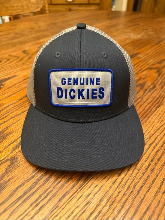 Dickies Other - Dickies Black & Gray Patch Logo Trucker Hat with Blue Trim
